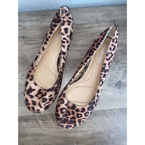 Lane Bryant Shoes Womens sz 7 W Brown Leopard Flats - Picture 1 of 7